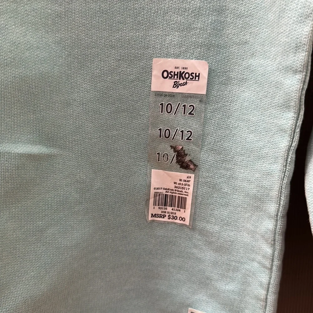Never worn Oshkosh sweat shirt for boy size 10-12